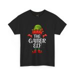 Christmas The Gamer Elf Black Color T-Shirt For Unisex Heavy Cotton Tee