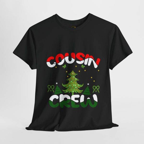 Christmas Cousin Crew Black Color T-Shirt For Unisex Heavy Cotton Tee