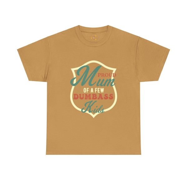 Mother Proud Mom Old Gold Color T-Shirt For Unisex Heavy Cotton Tee