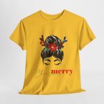 Merry Christmas Yallow Color Tshirt For Unisex Heavy Cotton Tee
