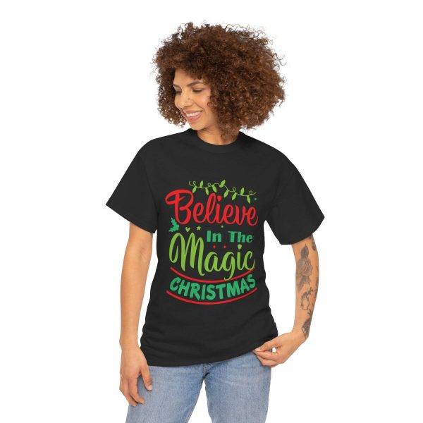 Believe in Magic Of Christmas Black Color T-Shirt For Unisex Heavy Cotton Tee