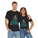 Merry Christmas Black Color T-Shirt For Unisex Heavy Cotton Tee