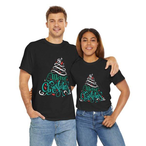 Merry Christmas Black Color T-Shirt For Unisex Heavy Cotton Tee