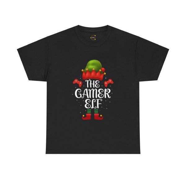Christmas The Gamer Elf Black Color T-Shirt For Unisex Heavy Cotton Tee