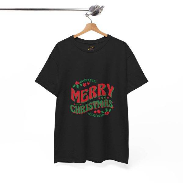 Merry Christmas Black Color T-Shirt For Unisex Heavy Cotton Tee