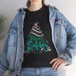 Merry Christmas Black Color T-Shirt For Unisex Heavy Cotton Tee
