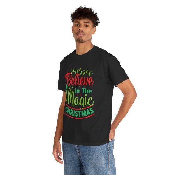 Believe in Magic Of Christmas Black Color T-Shirt For Unisex Heavy Cotton Tee
