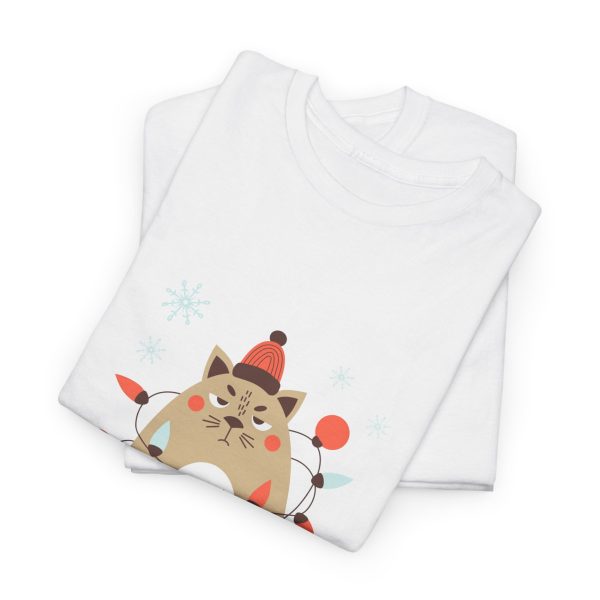 Meowy Christmas White Color Tshirt For Unisex Heavy Cotton Tee