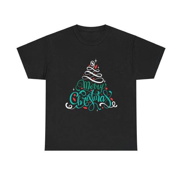Merry Christmas Black Color T-Shirt For Unisex Heavy Cotton Tee