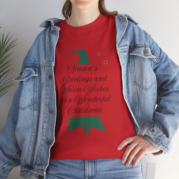 Christmas Tree Red Color Tshirt For Unisex Heavy Cotton Tee