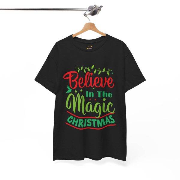 Believe in Magic Of Christmas Black Color T-Shirt For Unisex Heavy Cotton Tee