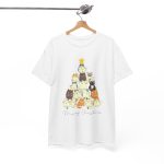 Cats Christmas Tree White Color Tshirt For Unisex Heavy Cotton Tee