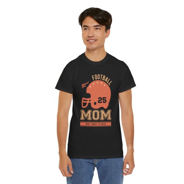 Mother Football Mom Black Color T-Shirt For Unisex Heavy Cotton Tee