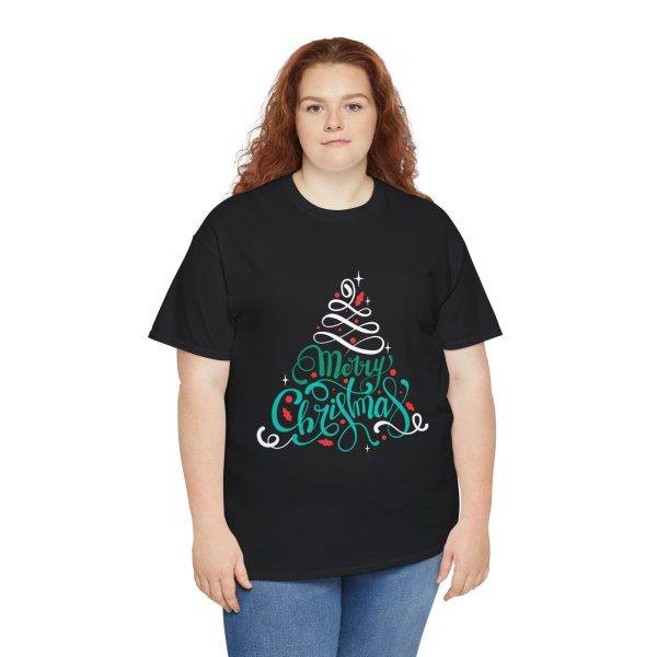 Merry Christmas Black Color T-Shirt For Unisex Heavy Cotton Tee