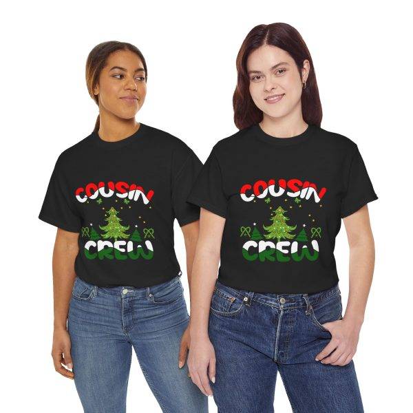 Christmas Cousin Crew Black Color T-Shirt For Unisex Heavy Cotton Tee