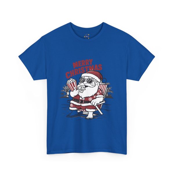 Santa Merry Christmas Royal Color T-Shirt For Unisex Heavy Cotton Tee