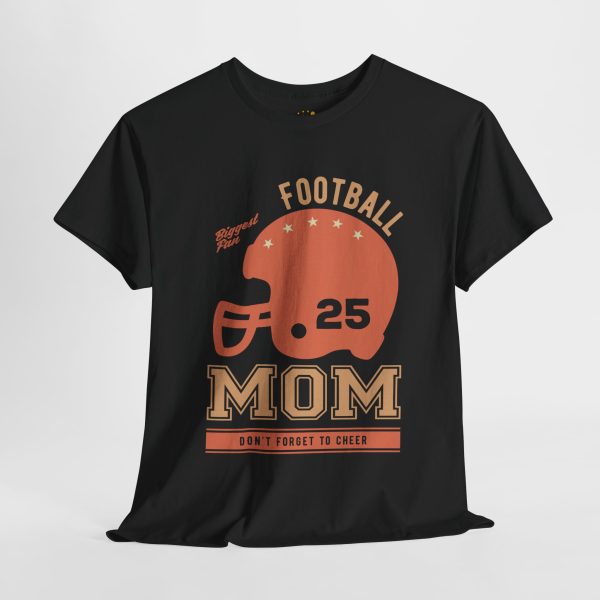 Mother Football Mom Black Color T-Shirt For Unisex Heavy Cotton Tee