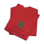 Christmas Tree Red Color Tshirt For Unisex Heavy Cotton Tee
