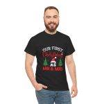 Our First Christmas Mr & Mrs Black Color T-Shirt For Unisex Heavy Cotton Tee
