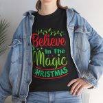 Believe in Magic Of Christmas Black Color T-Shirt For Unisex Heavy Cotton Tee