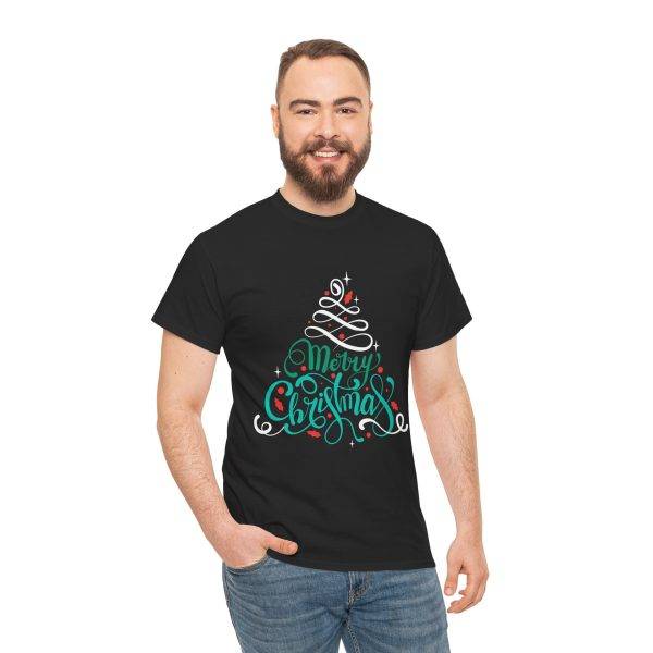 Merry Christmas Black Color T-Shirt For Unisex Heavy Cotton Tee