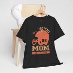 Mother Football Mom Black Color T-Shirt For Unisex Heavy Cotton Tee