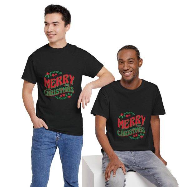 Merry Christmas Black Color T-Shirt For Unisex Heavy Cotton Tee