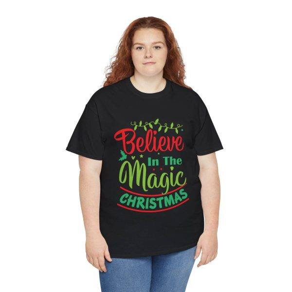 Believe in Magic Of Christmas Black Color T-Shirt For Unisex Heavy Cotton Tee