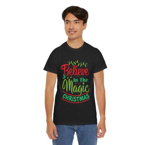 Believe in Magic Of Christmas Black Color T-Shirt For Unisex Heavy Cotton Tee