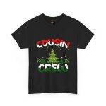 Christmas Cousin Crew Black Color T-Shirt For Unisex Heavy Cotton Tee