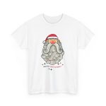 Merry Christmas Santa Head  White Color T-Shirt For Unisex Heavy Cotton Tee