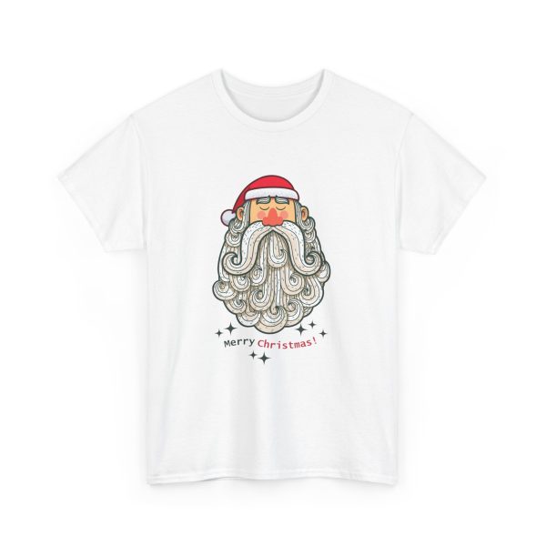 Merry Christmas Santa Head  White Color T-Shirt For Unisex Heavy Cotton Tee
