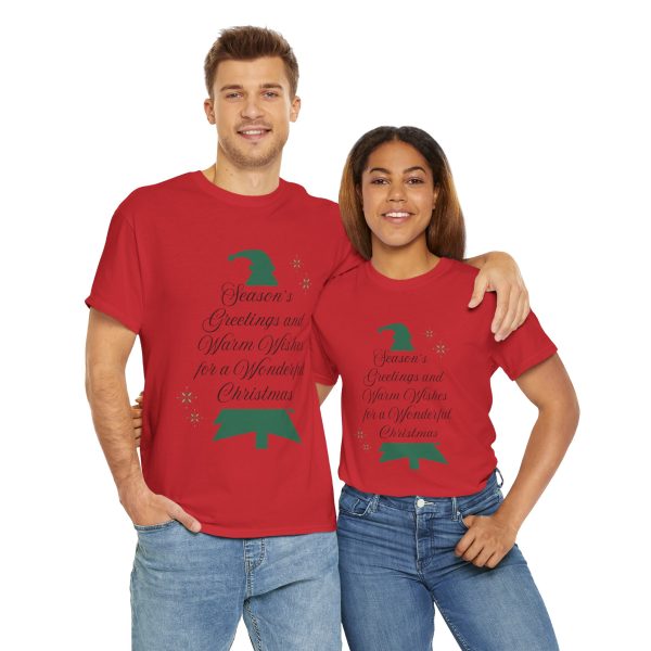 Christmas Tree Red Color Tshirt For Unisex Heavy Cotton Tee