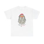 Merry Christmas Santa Head  White Color T-Shirt For Unisex Heavy Cotton Tee