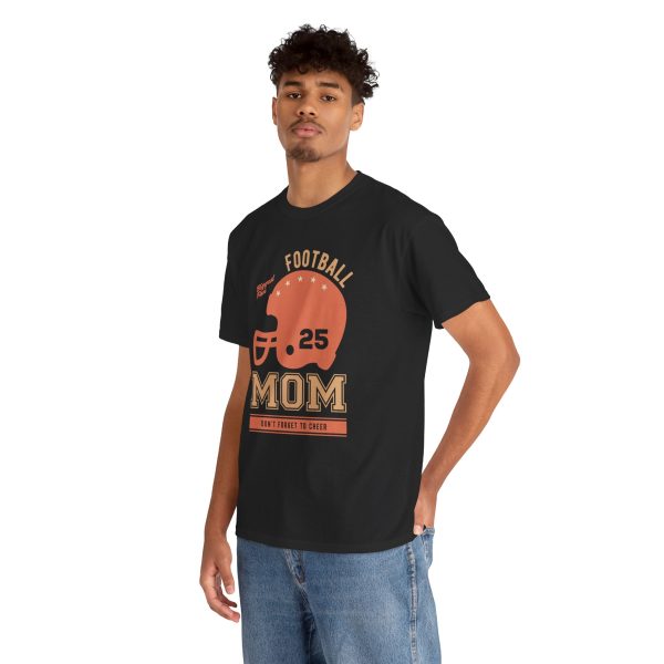 Mother Football Mom Black Color T-Shirt For Unisex Heavy Cotton Tee