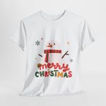 Merry Christmas White Color Tshirt For Unisex Heavy Cotton Tee