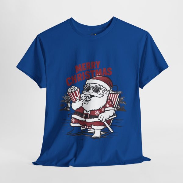 Santa Merry Christmas Royal Color T-Shirt For Unisex Heavy Cotton Tee