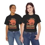 Mother Football Mom Black Color T-Shirt For Unisex Heavy Cotton Tee