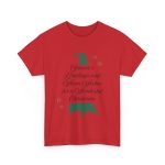 Christmas Tree Red Color Tshirt For Unisex Heavy Cotton Tee