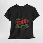 Merry Christmas Black Color T-Shirt For Unisex Heavy Cotton Tee