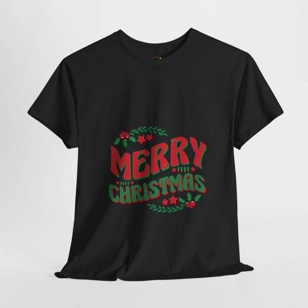 Merry Christmas Black Color T-Shirt For Unisex Heavy Cotton Tee