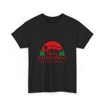 Merry Christmas And Happy New Year Black Color T-Shirt For Unisex Heavy Cotton Tee