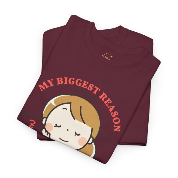 Mother My Biggest Reason Mom Maroon Color T-Shirt For Unisex Heavy Cotton Tee