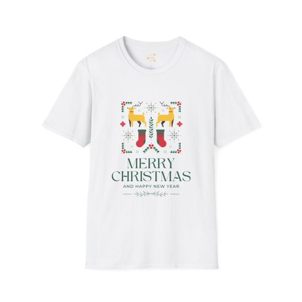 Merry Christmas and Happy New Year white Color T-Shirt For Unisex Softstyle T-Shirt