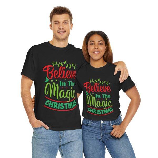 Believe in Magic Of Christmas Black Color T-Shirt For Unisex Heavy Cotton Tee