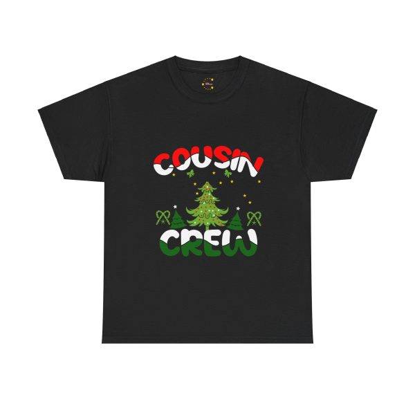 Christmas Cousin Crew Black Color T-Shirt For Unisex Heavy Cotton Tee