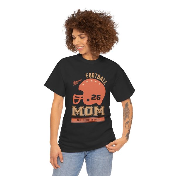 Mother Football Mom Black Color T-Shirt For Unisex Heavy Cotton Tee