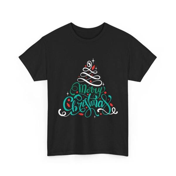 Merry Christmas Black Color T-Shirt For Unisex Heavy Cotton Tee