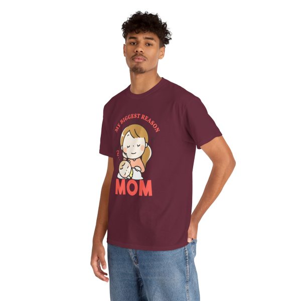 Mother My Biggest Reason Mom Maroon Color T-Shirt For Unisex Heavy Cotton Tee