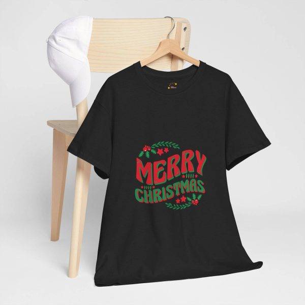 Merry Christmas Black Color T-Shirt For Unisex Heavy Cotton Tee